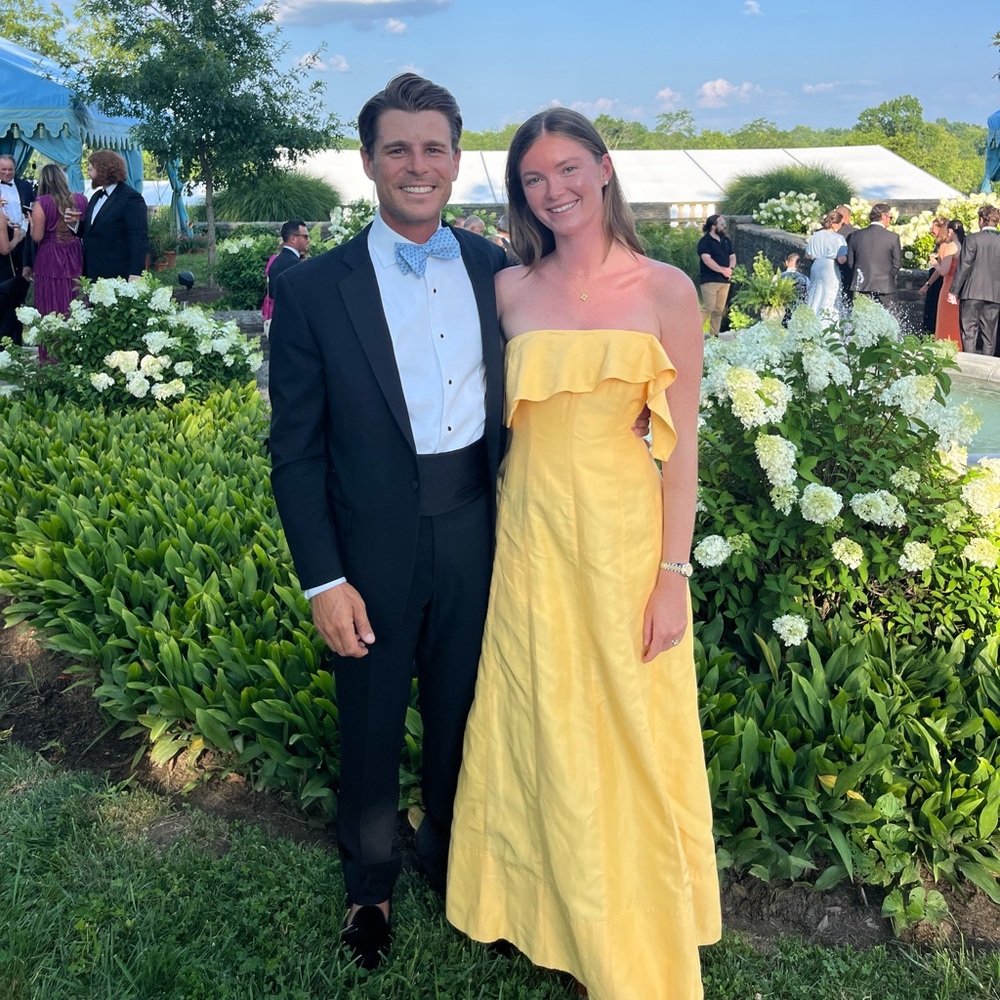 Tangerine ALC linen gown